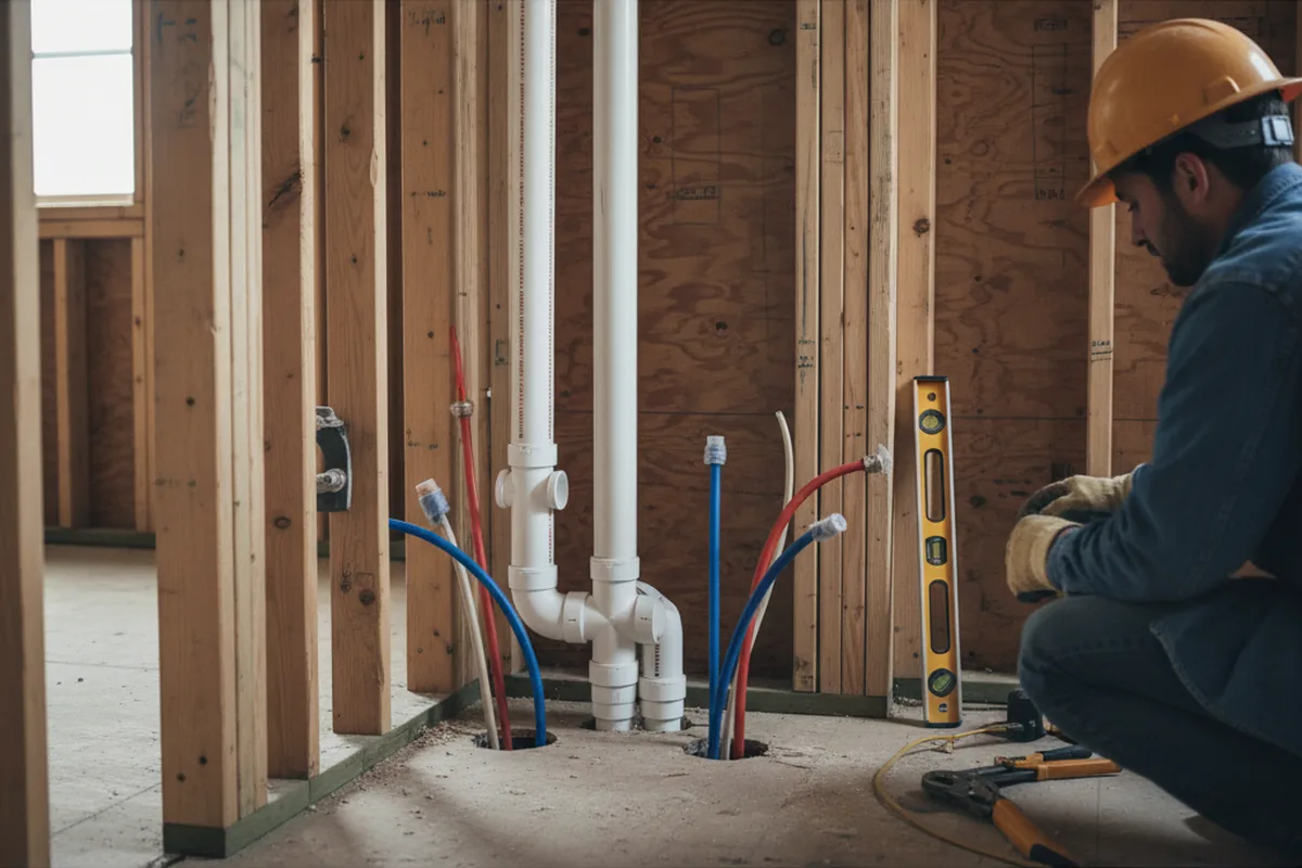 Drain and supply rough-in during Toilet Repair and Installation in Chinquapin
